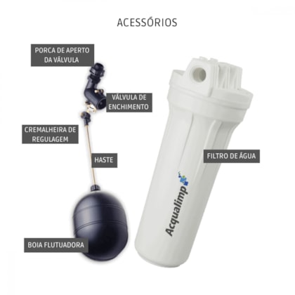 Caixa D`Água De Polietileno Água Limpa 1000l Com Kit Acqualimp